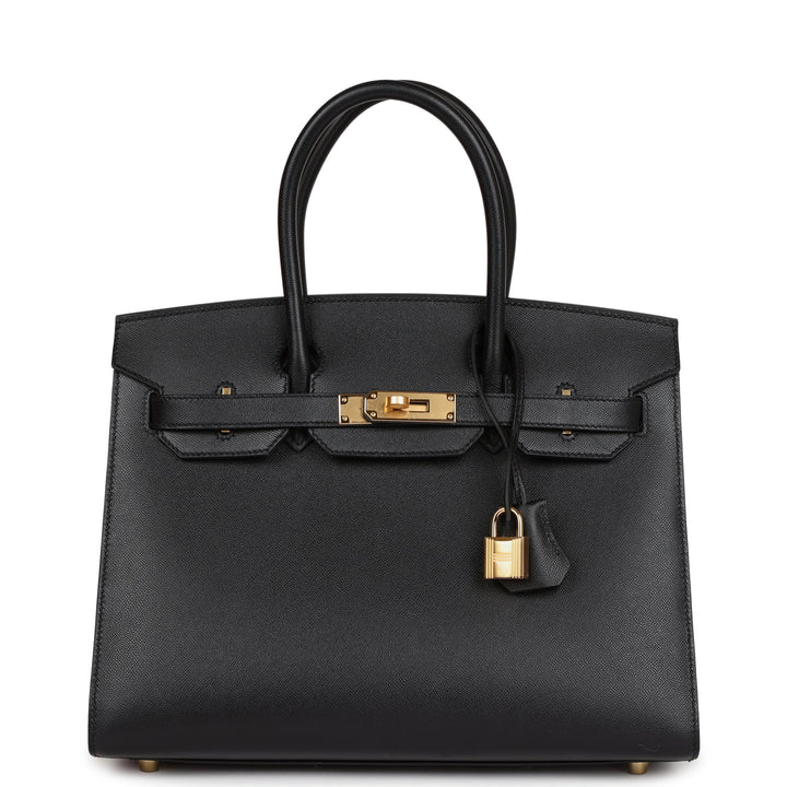 Top quality Hermes Birkin 30 Sellier Black Veau Madame Gold Hardware