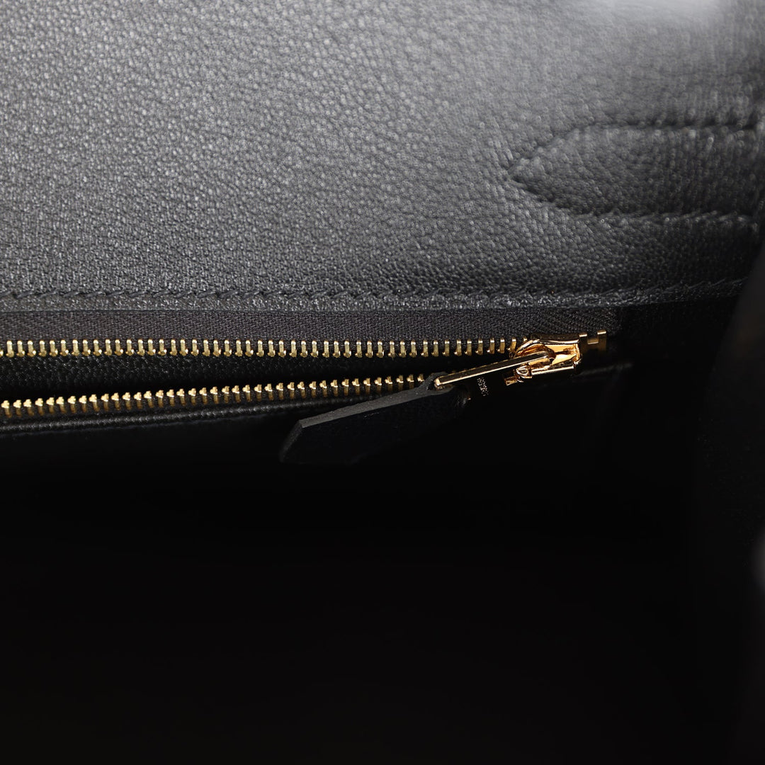 Top quality Hermes Birkin 30 Sellier Black Veau Madame Gold Hardware