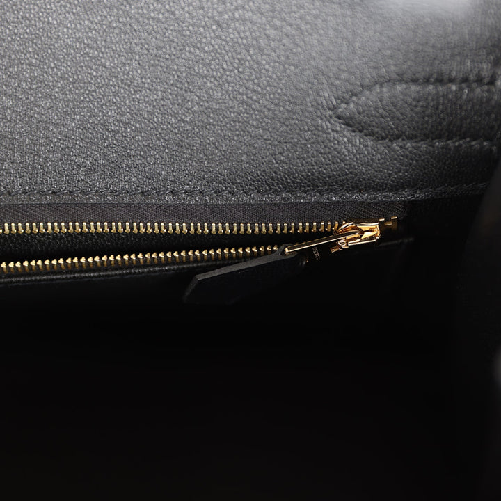 Top quality Hermes Birkin 30 Sellier Black Veau Madame Gold Hardware