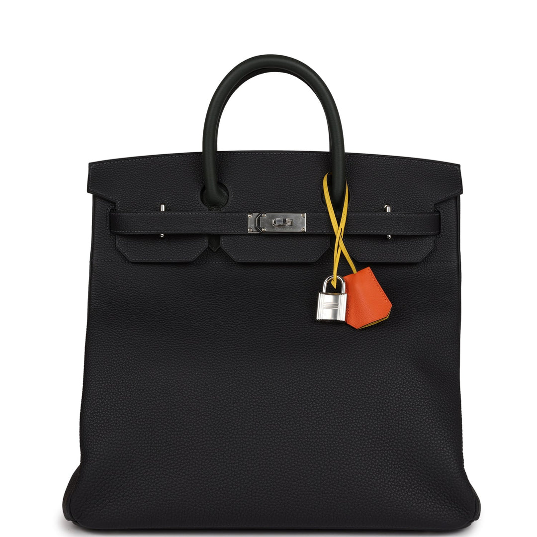 Top quality Hermes HAC Birkin 40 Caban and Vert Fonce Evercolor and Togo Palladium Hardware