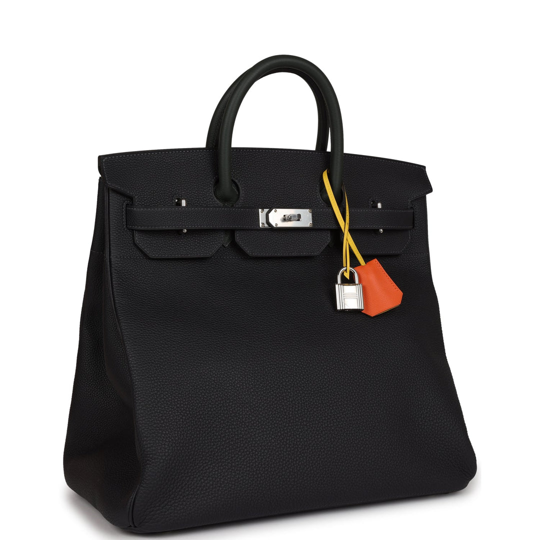 Top quality Hermes HAC Birkin 40 Caban and Vert Fonce Evercolor and Togo Palladium Hardware