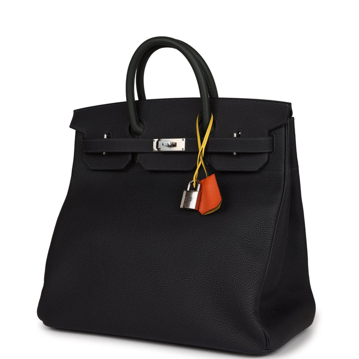 Top quality Hermes HAC Birkin 40 Caban and Vert Fonce Evercolor and Togo Palladium Hardware