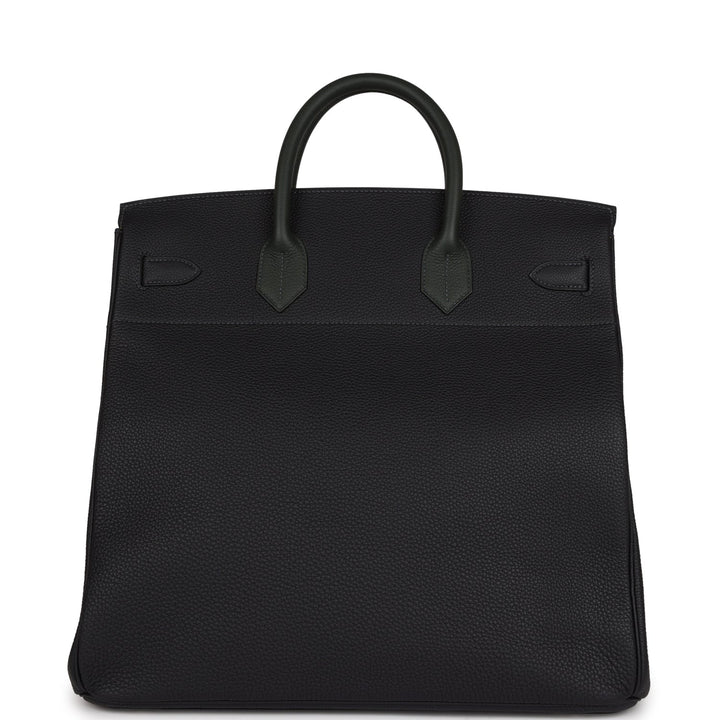 Top quality Hermes HAC Birkin 40 Caban and Vert Fonce Evercolor and Togo Palladium Hardware