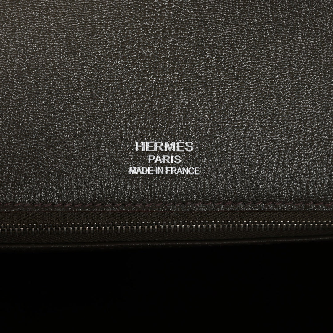 Premium Handmade Hermes Birkin Club 35 Vert Bronze, Blue Thalassa, Fauve Barenia Fjord & Ottomane Palladium Hardware