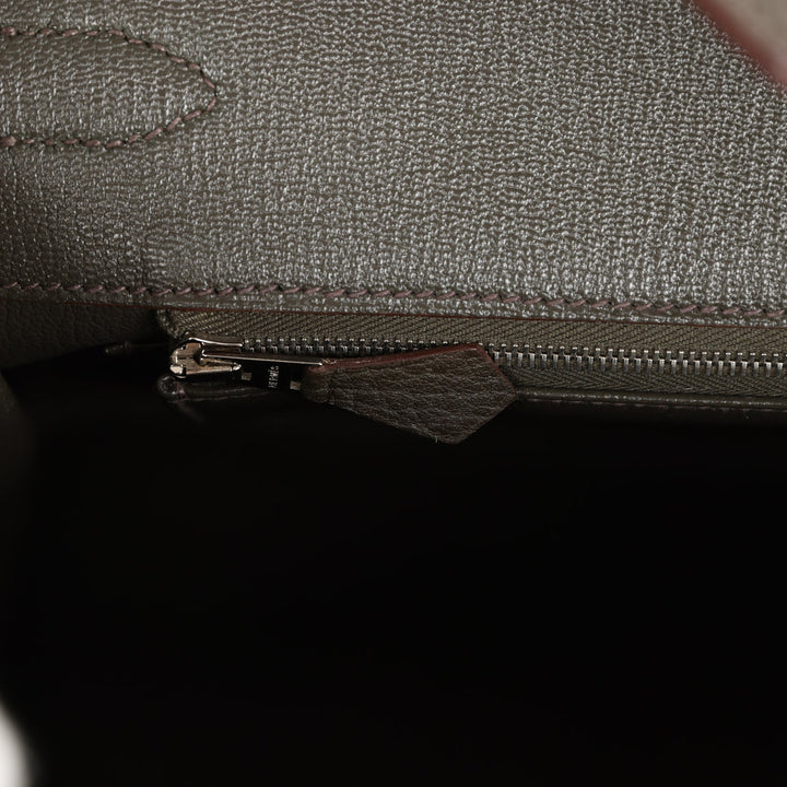 Premium Handmade Hermes Birkin Club 35 Vert Bronze, Blue Thalassa, Fauve Barenia Fjord & Ottomane Palladium Hardware
