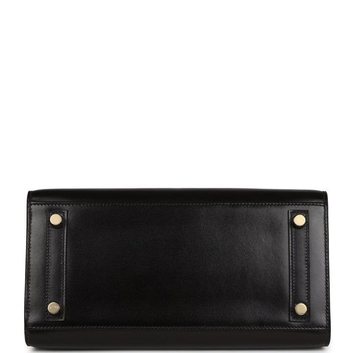 Hermes Birkin Sellier 25 Black Box Gold Hardware