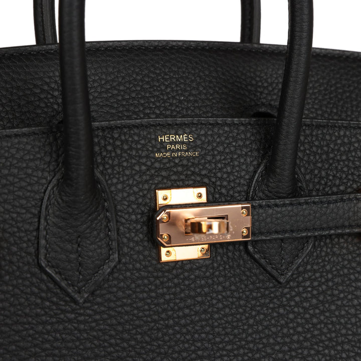 Top quality Hermes Birkin 25 Black Togo Rose Gold Hardware