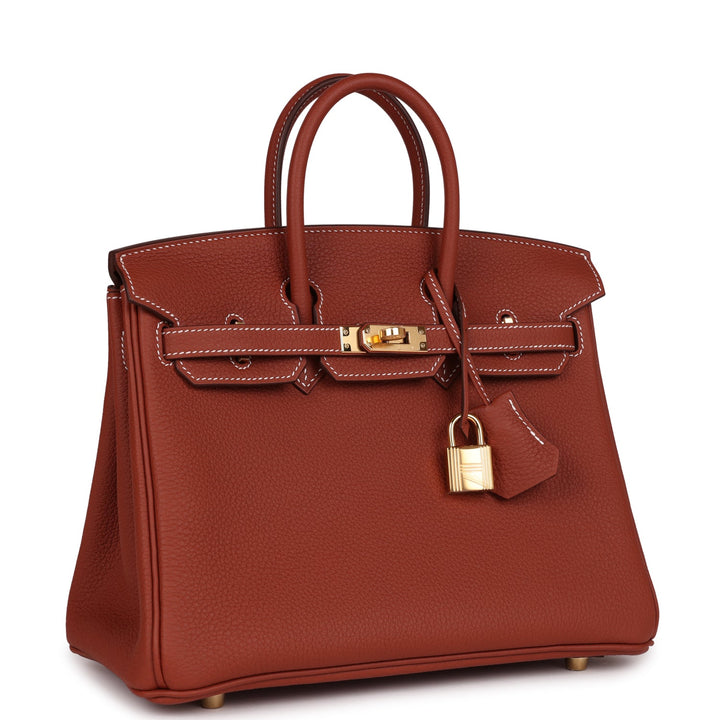 Top quality Hermes Birkin 25 Sienne Togo Gold Hardware