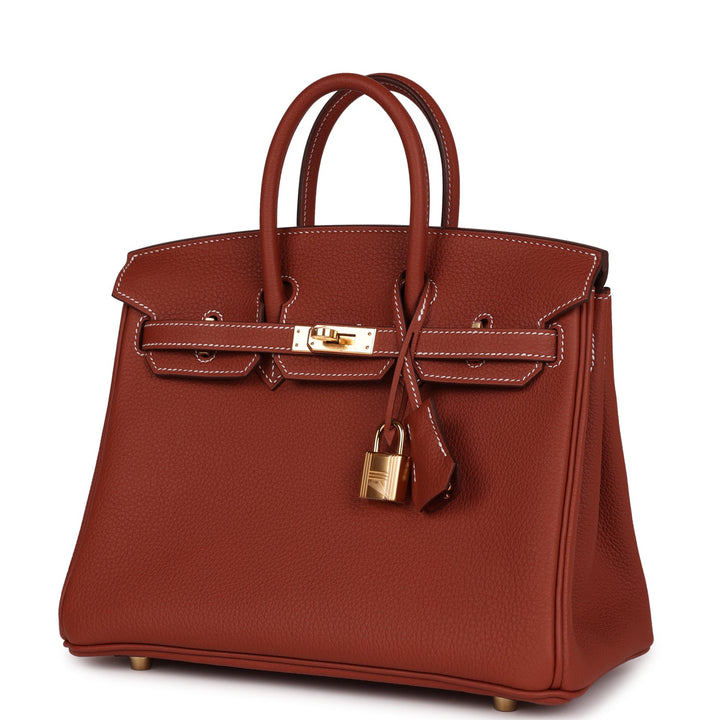 Top quality Hermes Birkin 25 Sienne Togo Gold Hardware