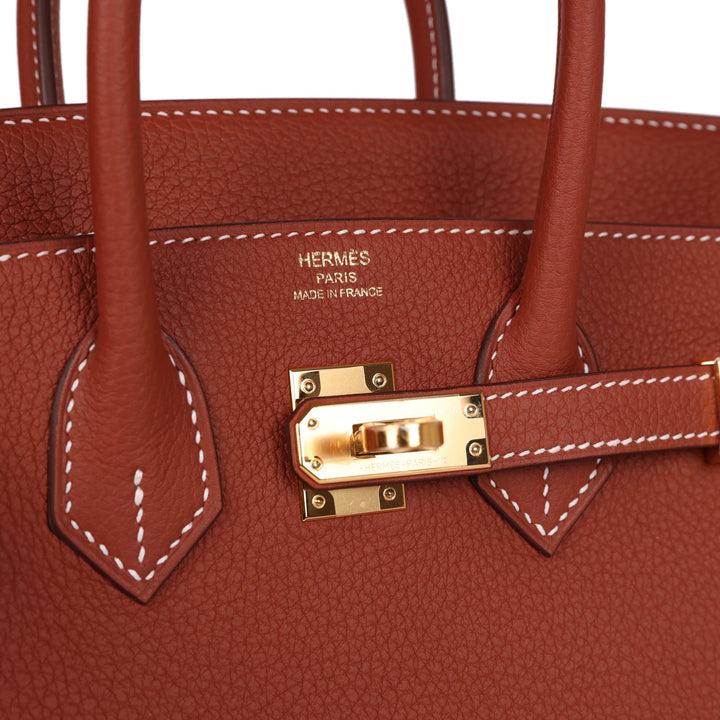 Top quality Hermes Birkin 25 Sienne Togo Gold Hardware
