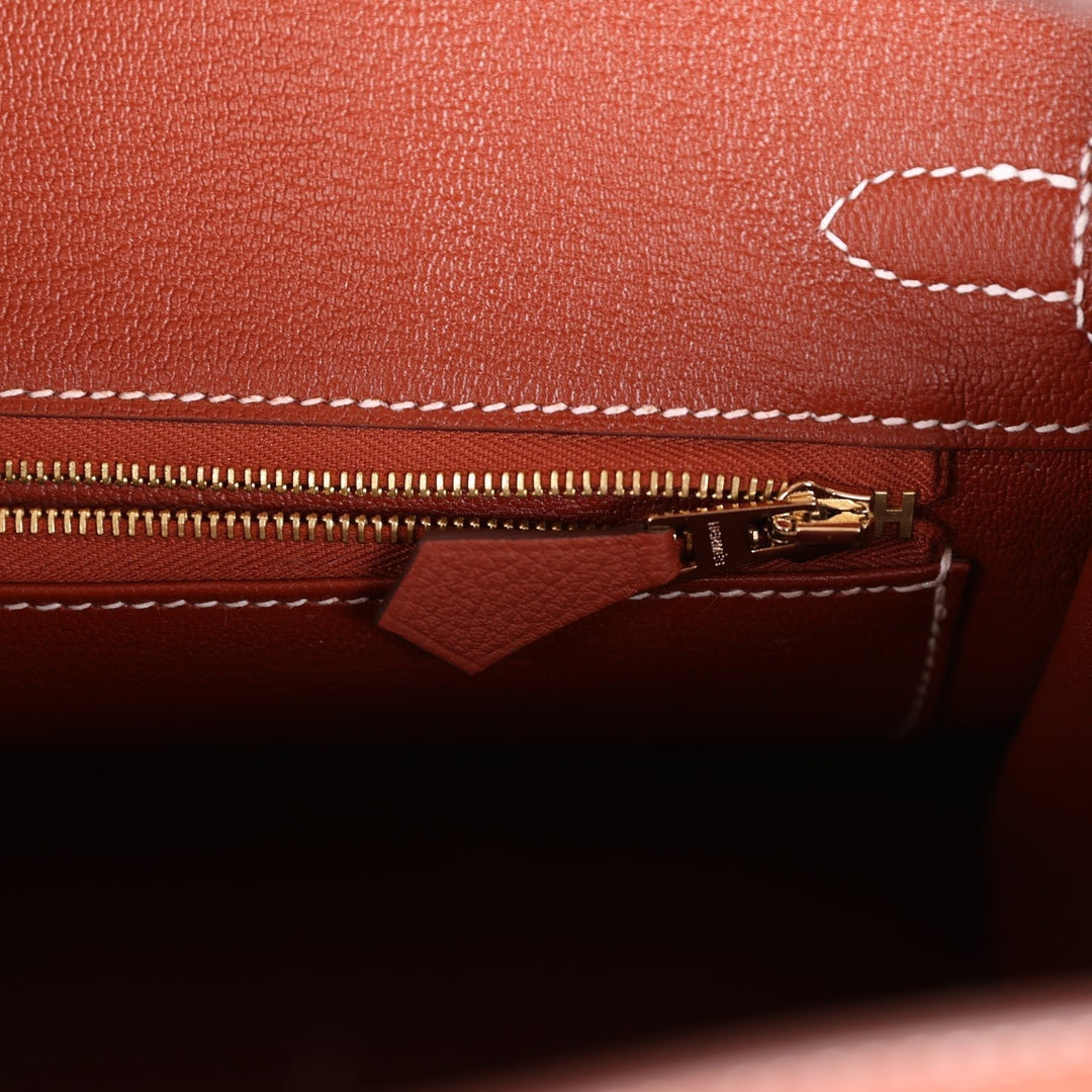 Top quality Hermes Birkin 25 Sienne Togo Gold Hardware