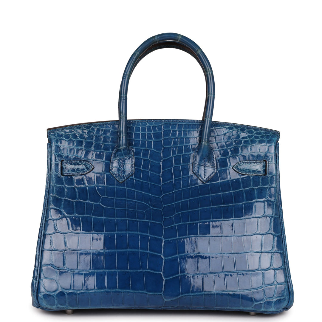 Top quality Hermes Birkin 30 Mykonos Shiny Niloticus Crocodile Palladium Hardware