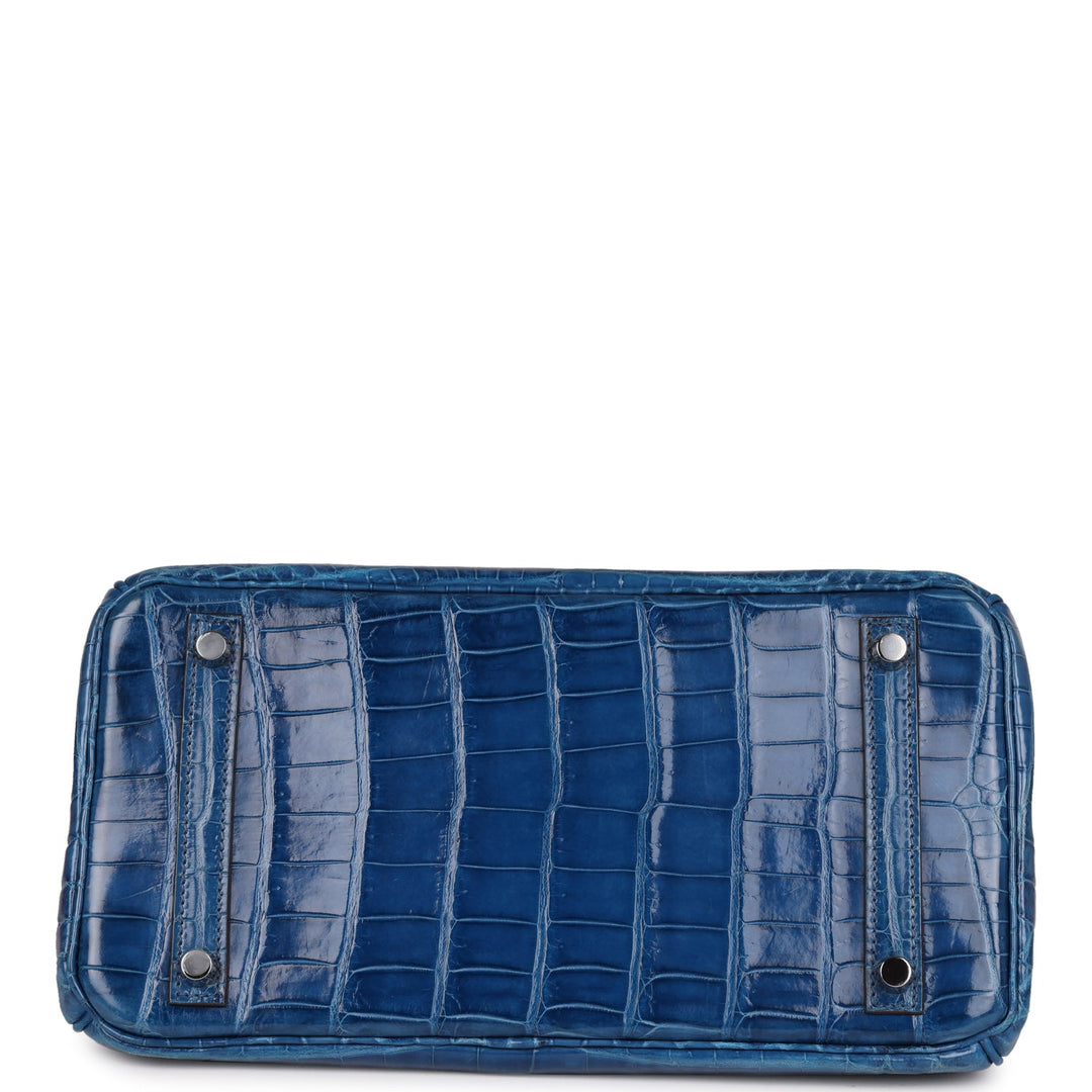 Top quality Hermes Birkin 30 Mykonos Shiny Niloticus Crocodile Palladium Hardware