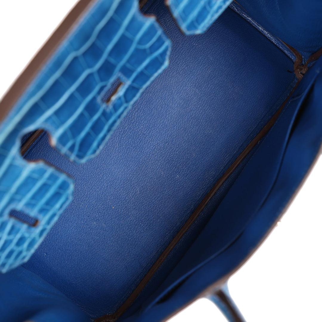 Top quality Hermes Birkin 30 Mykonos Shiny Niloticus Crocodile Palladium Hardware