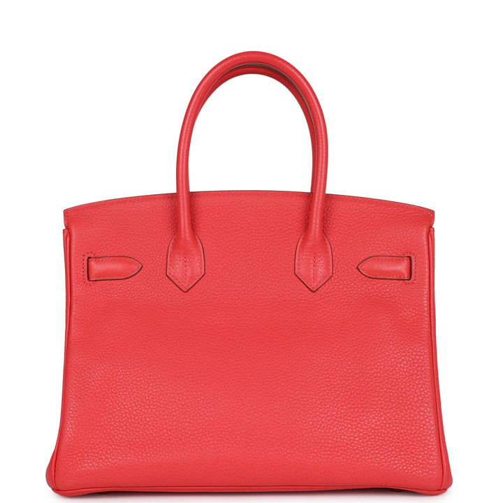 Top quality Hermes Birkin 30 Rouge Pivoine Clemence Gold Hardware
