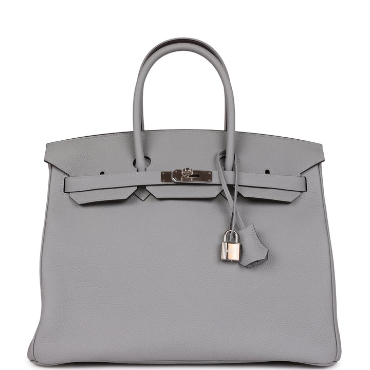Top quality Hermes Birkin 35 Bleu Glacier Togo Palladium Hardware