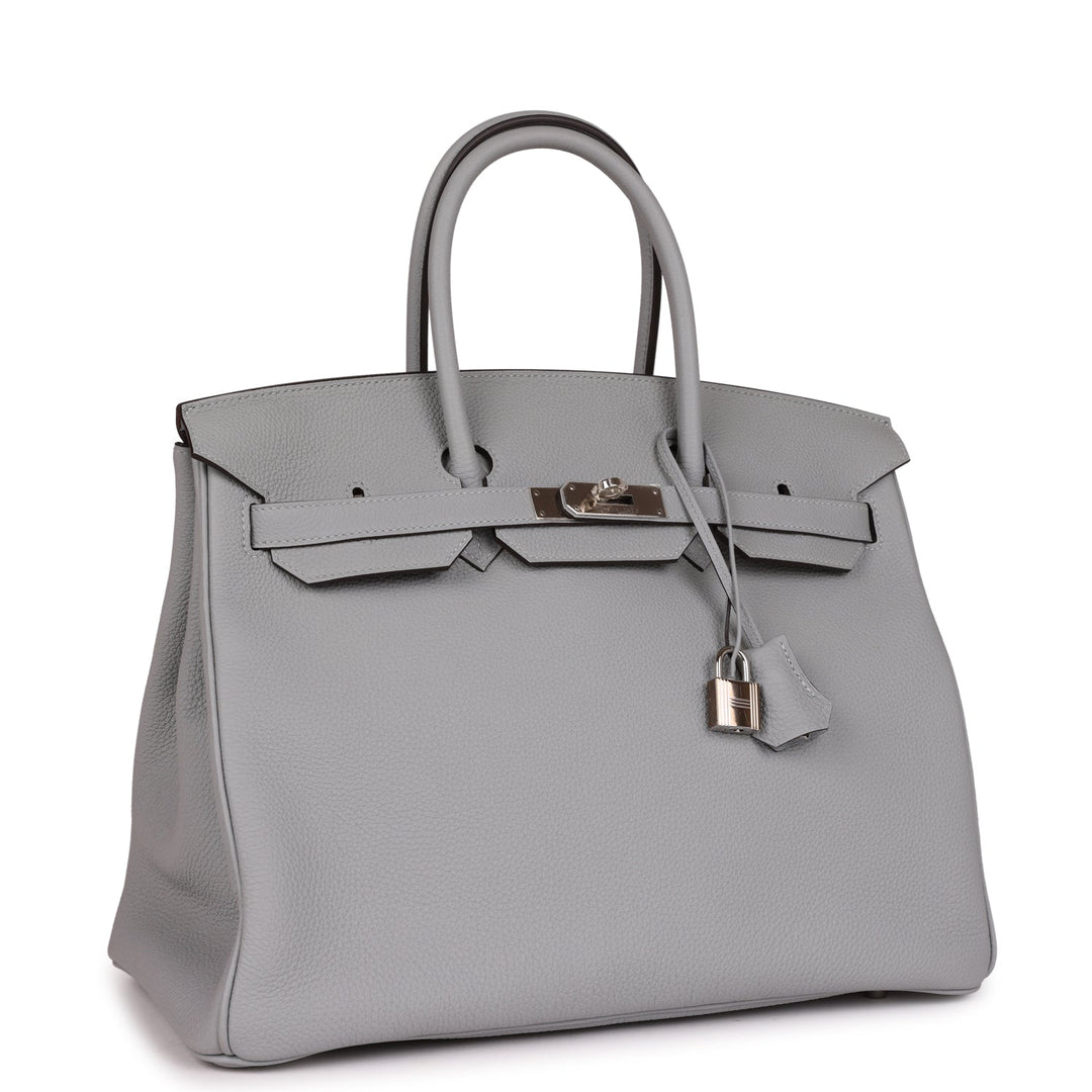 Top quality Hermes Birkin 35 Bleu Glacier Togo Palladium Hardware