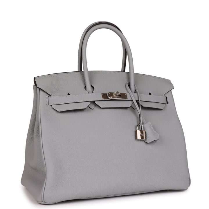 Top quality Hermes Birkin 35 Bleu Glacier Togo Palladium Hardware