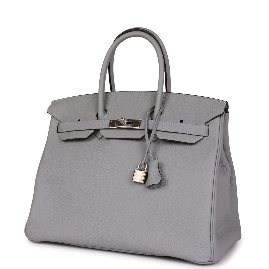Top quality Hermes Birkin 35 Bleu Glacier Togo Palladium Hardware