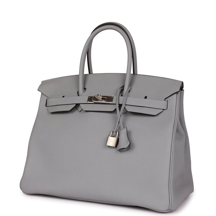 Top quality Hermes Birkin 35 Bleu Glacier Togo Palladium Hardware
