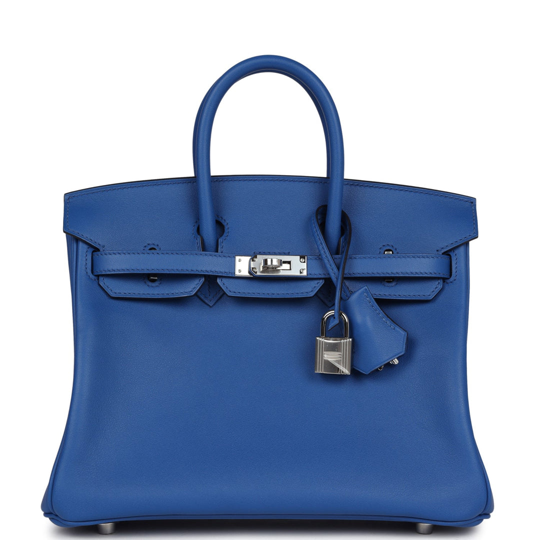 Top quality Hermes Birkin 25 Bleu France Swift Palladium Hardware