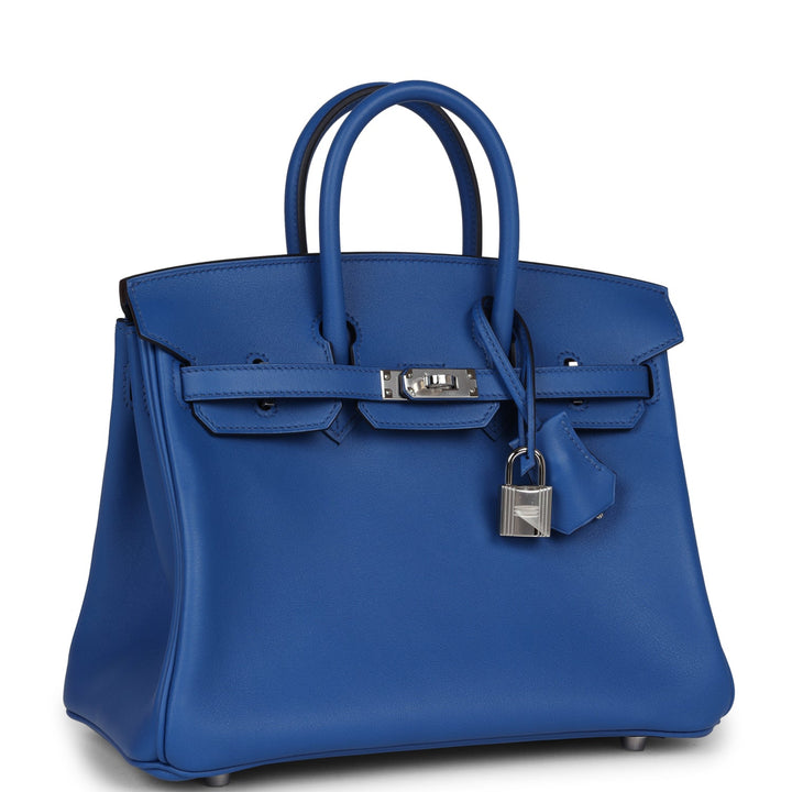 Top quality Hermes Birkin 25 Bleu France Swift Palladium Hardware