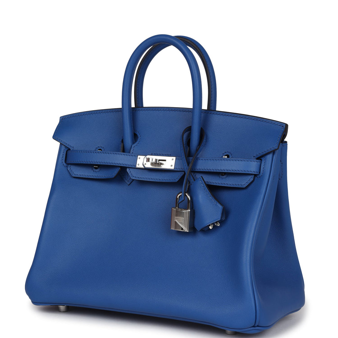 Top quality Hermes Birkin 25 Bleu France Swift Palladium Hardware