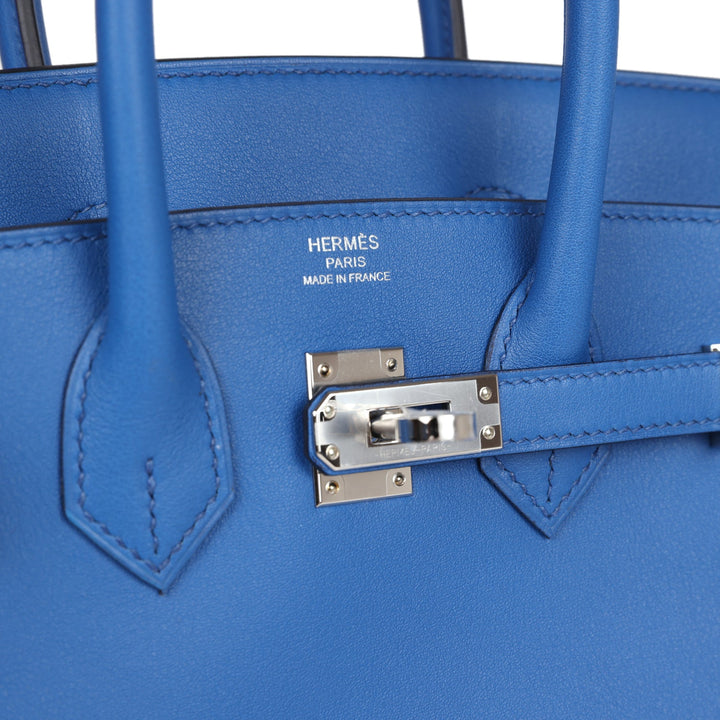 Top quality Hermes Birkin 25 Bleu France Swift Palladium Hardware