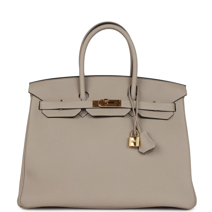 Top quality Hermes Birkin 35 Gris Tourterelle Togo Gold Hardware