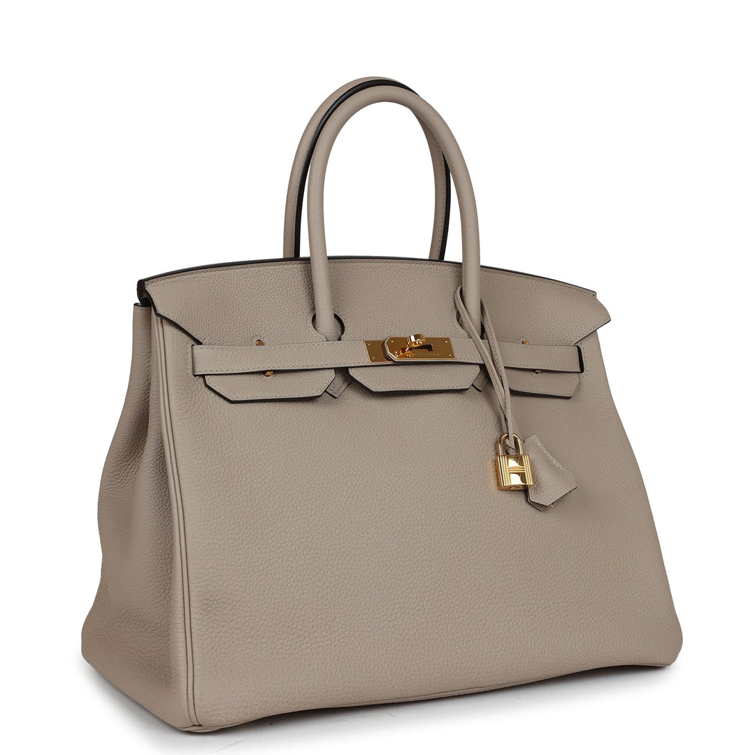 Top quality Hermes Birkin 35 Gris Tourterelle Togo Gold Hardware