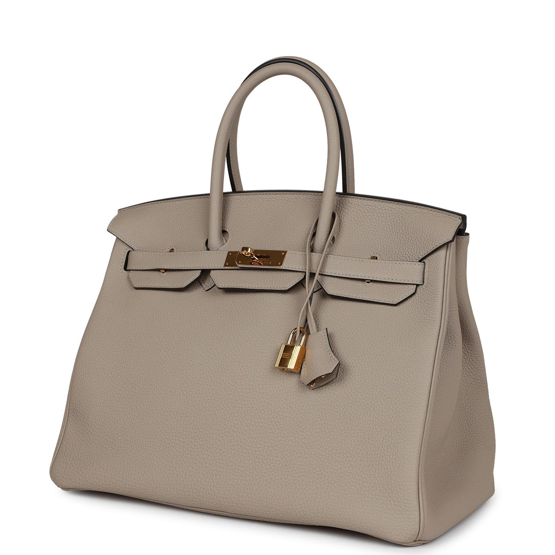 Top quality Hermes Birkin 35 Gris Tourterelle Togo Gold Hardware