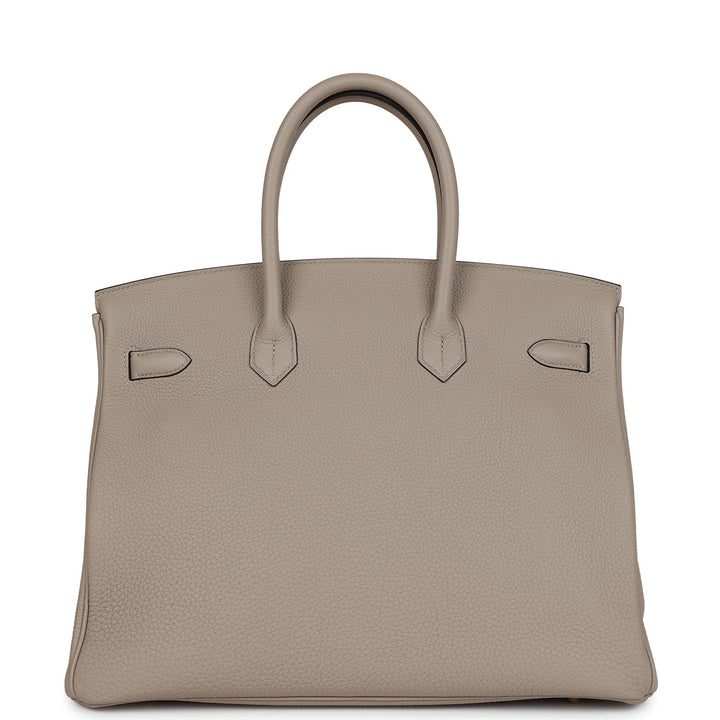 Top quality Hermes Birkin 35 Gris Tourterelle Togo Gold Hardware