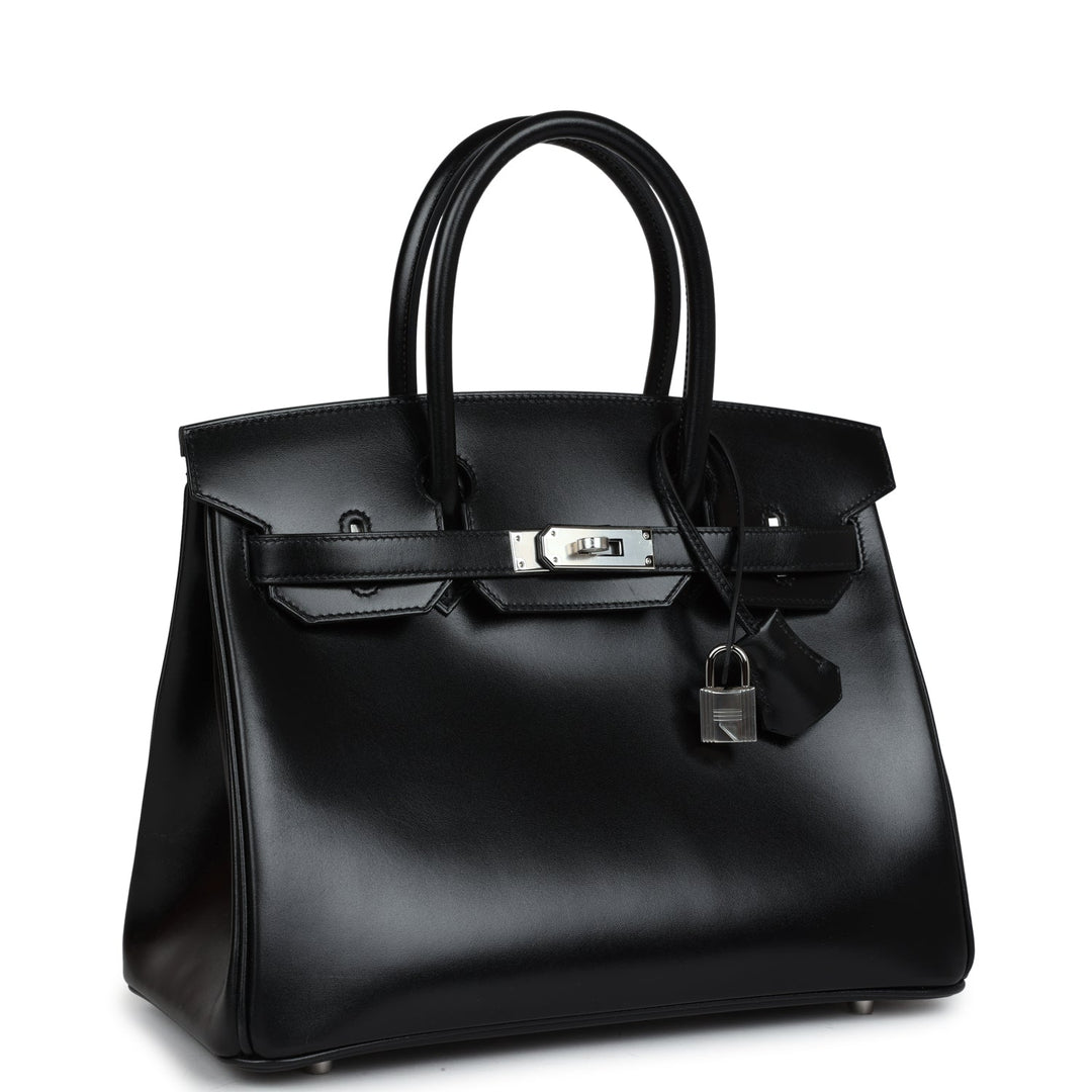 Top quality Hermes Birkin 30 Black Box Palladium Hardware