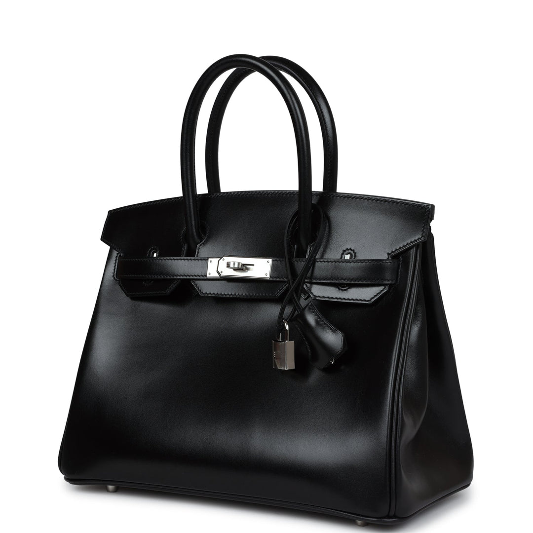 Top quality Hermes Birkin 30 Black Box Palladium Hardware
