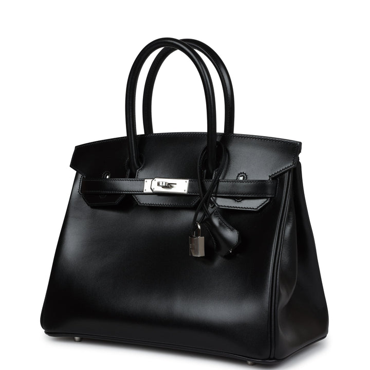 Top quality Hermes Birkin 30 Black Box Palladium Hardware