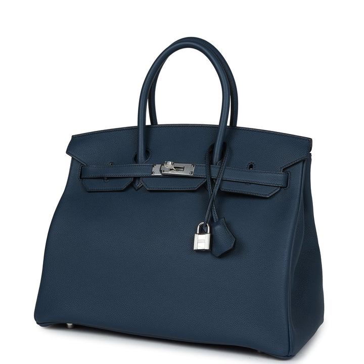 Top quality Hermes Birkin 35 Bleu De Prusse Togo Palladium Hardware