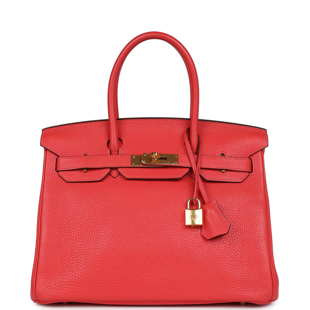 Hermes Birkin 30 Geranium Clemence Gold Hardware