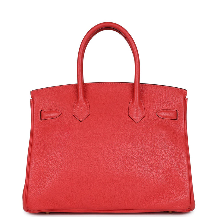 Top quality Hermes Birkin 30 Geranium Clemence Gold Hardware