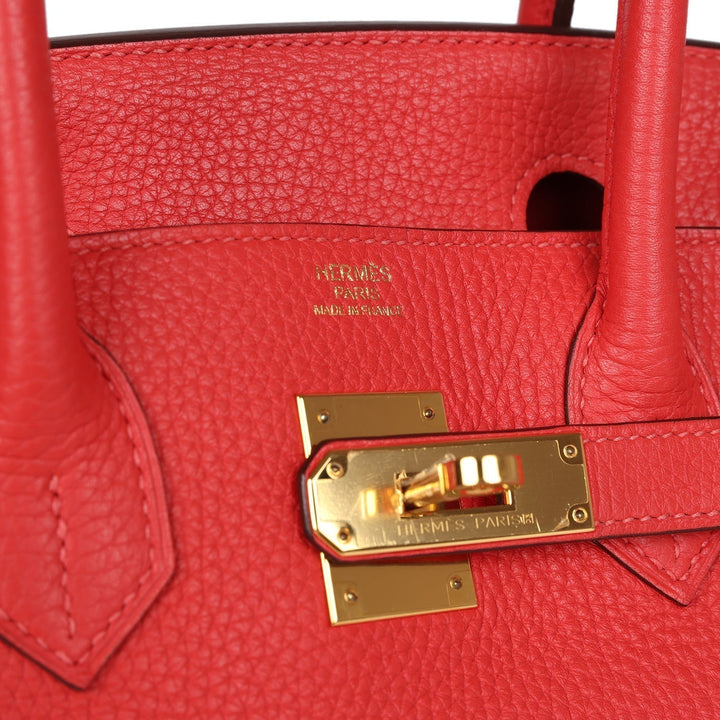 Top quality Hermes Birkin 30 Geranium Clemence Gold Hardware