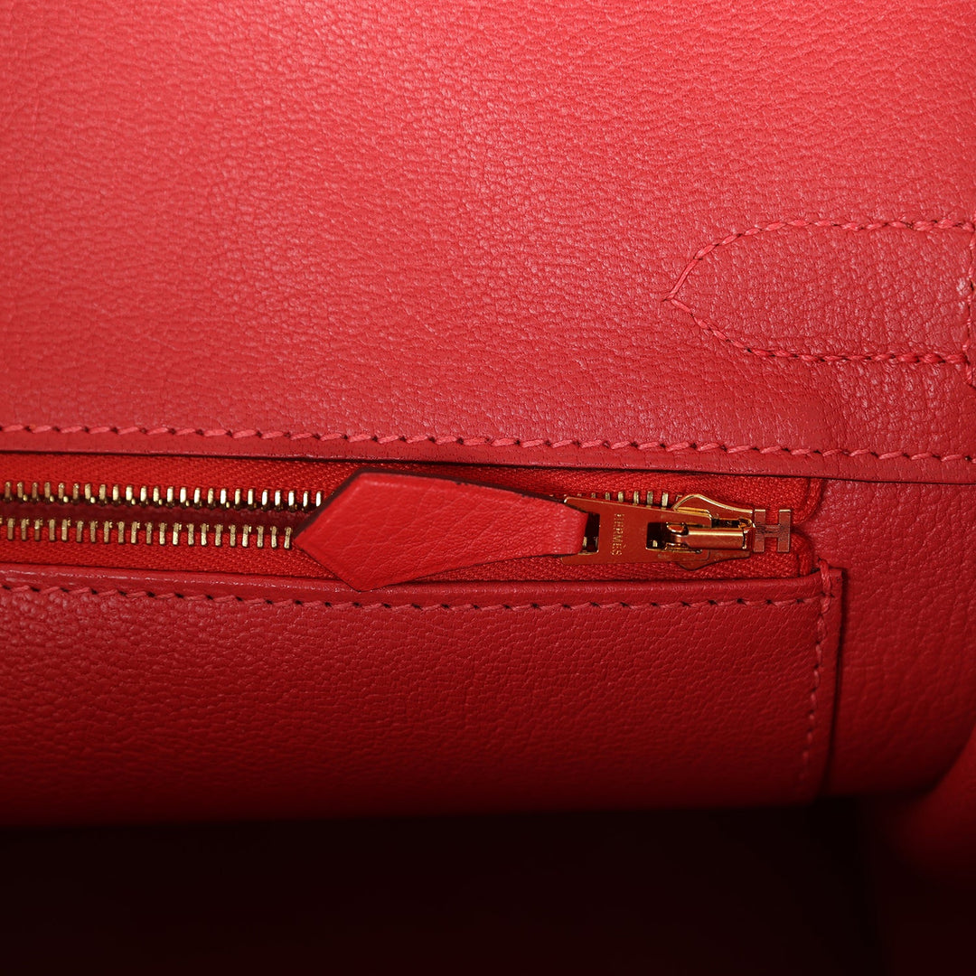 Top quality Hermes Birkin 30 Geranium Clemence Gold Hardware