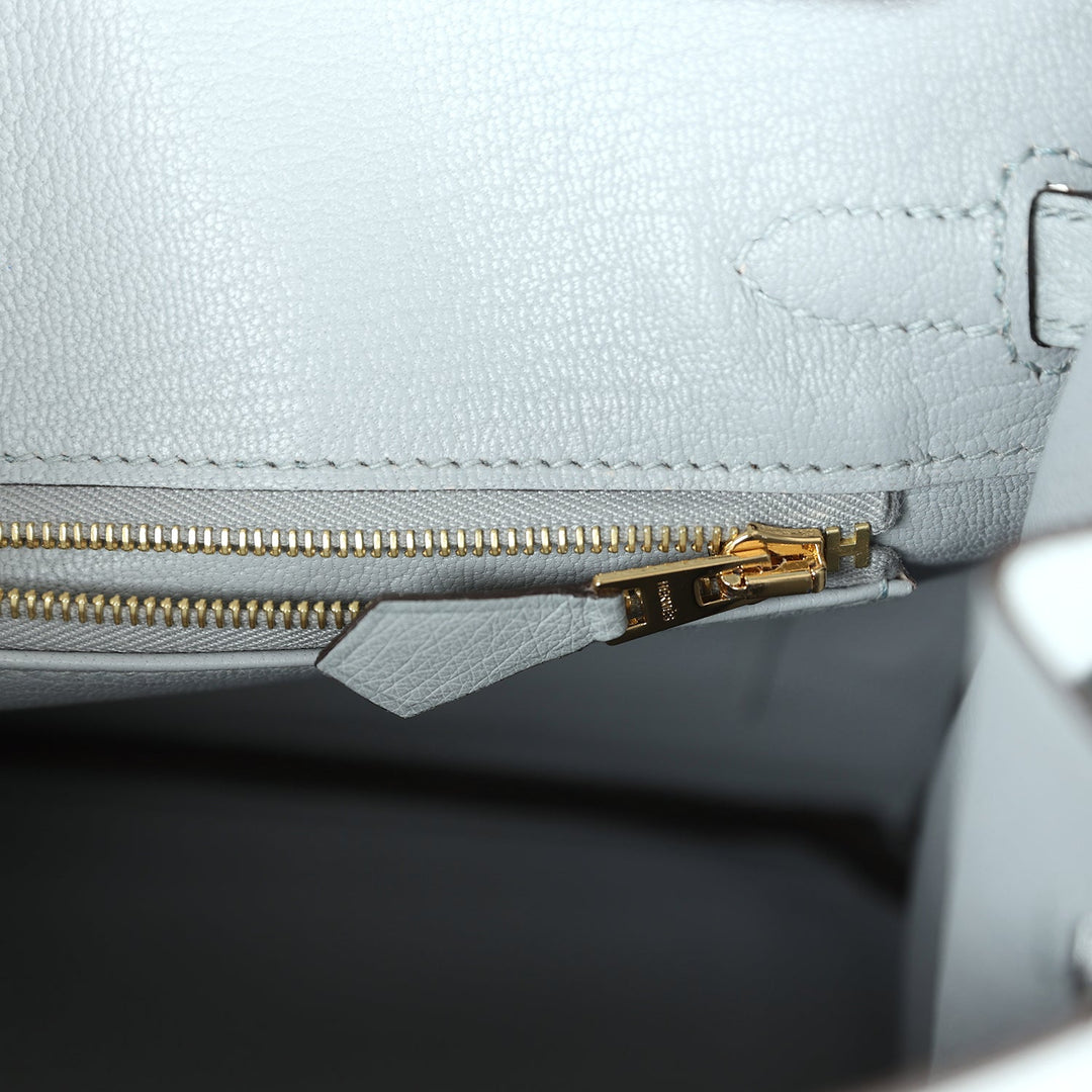 Top quality Hermes Birkin 25 Bleu Glacier Ostrich Gold Hardware
