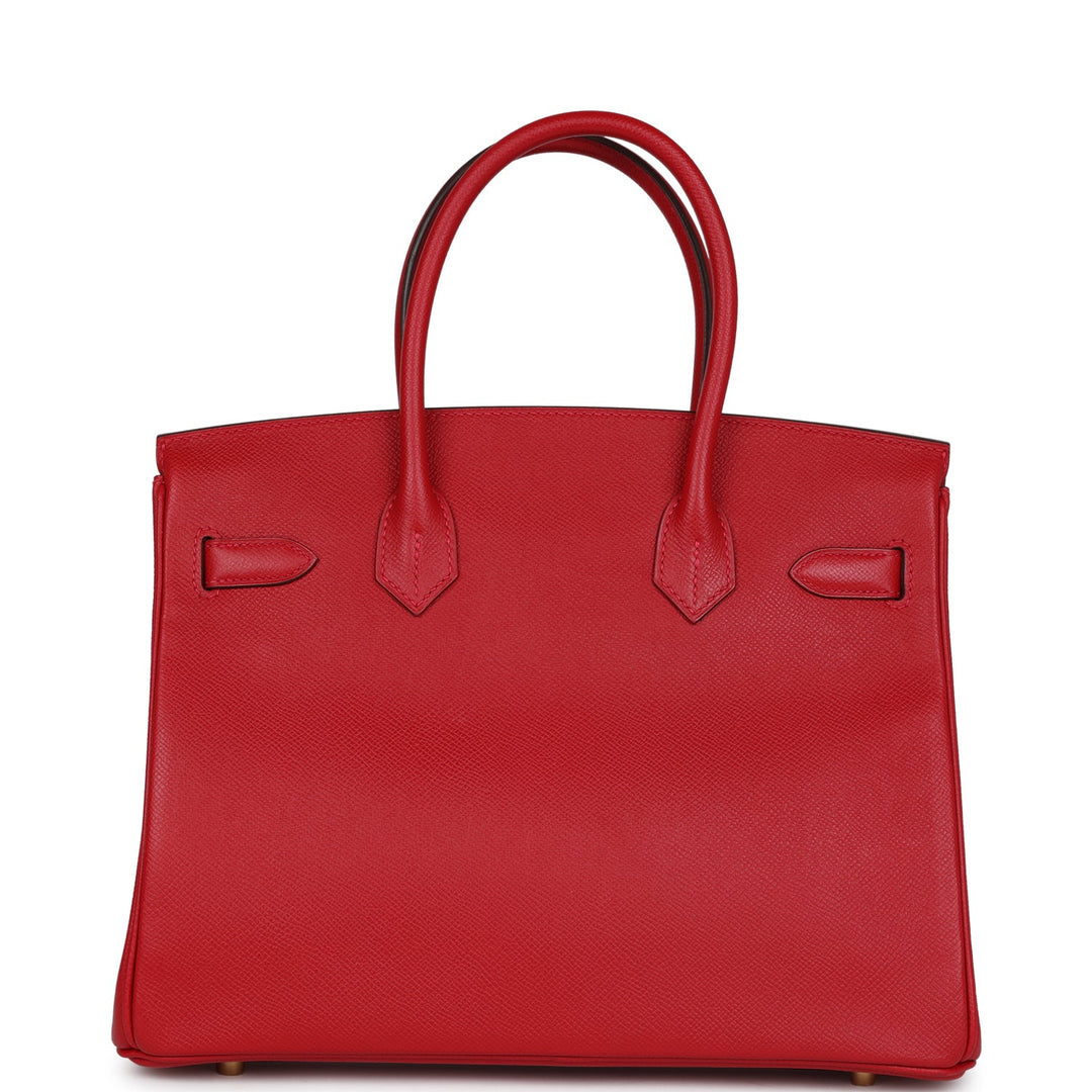 Top quality Hermes Birkin 30 Rouge Casaque Epsom Gold Hardware