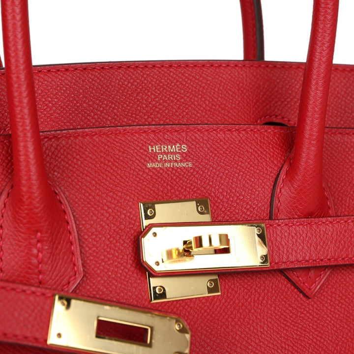 Top quality Hermes Birkin 30 Rouge Casaque Epsom Gold Hardware