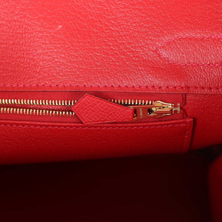 Top quality Hermes Birkin 30 Rouge Casaque Epsom Gold Hardware