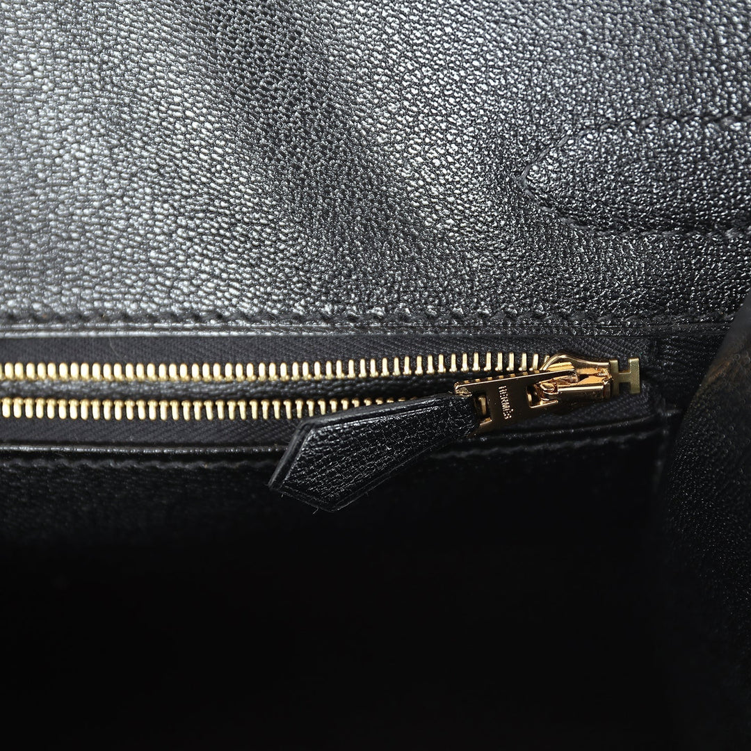 Top quality Hermes Birkin Sellier 30 Black Matte Alligator Gold Hardware