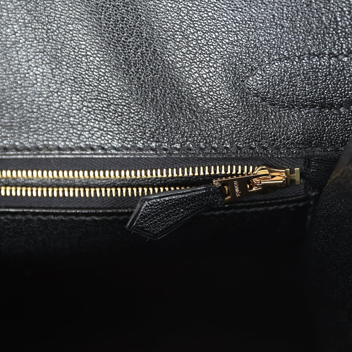 Top quality Hermes Birkin Sellier 30 Black Matte Alligator Gold Hardware