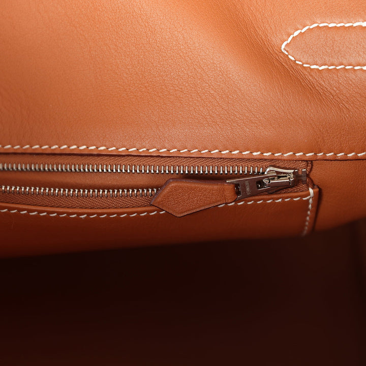 Premium Handmade Hermes Birkin 35 Toile H and Fauve Barenia Palladium Hardware