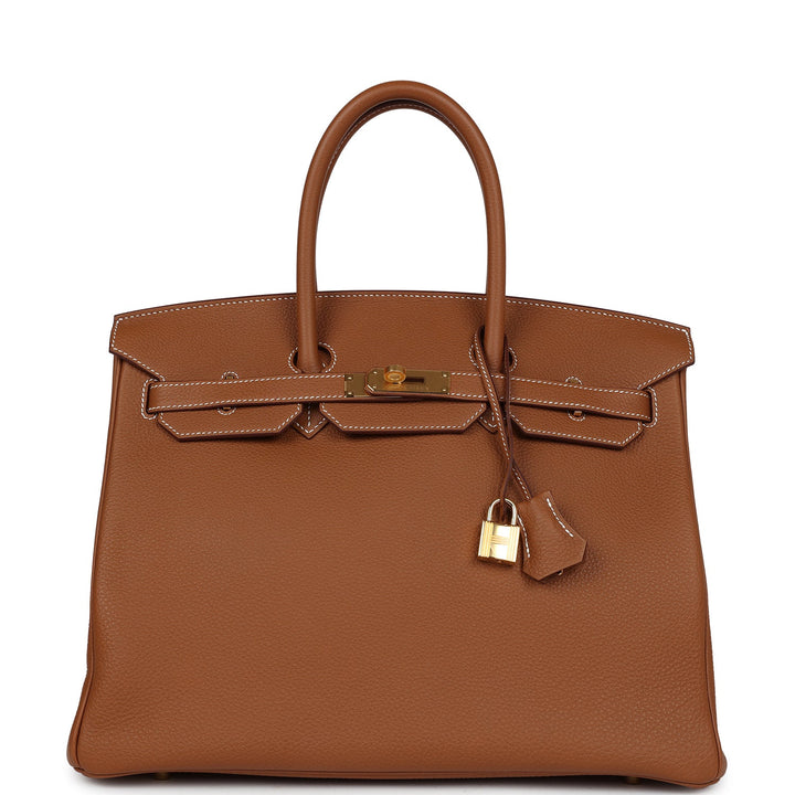 Premium Handmade Hermes Birkin 35 Gold Togo Gold Hardware