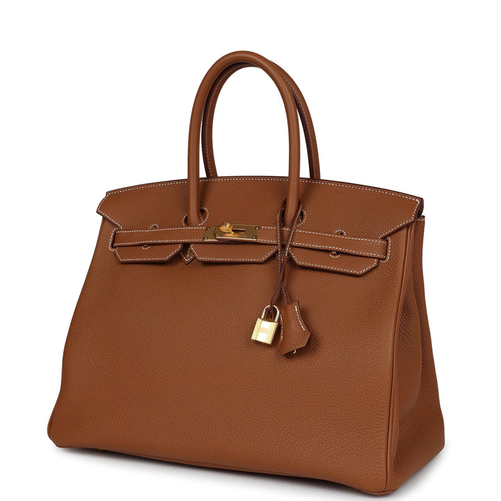 Premium Handmade Hermes Birkin 35 Gold Togo Gold Hardware