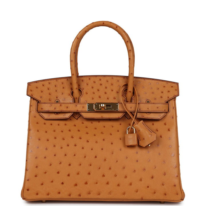 Top quality Hermes Birkin 30 Gold Ostrich Gold Hardware